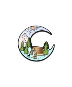 Camping Nature 'Crescent Winter Woods' Hiking Enamel Pin