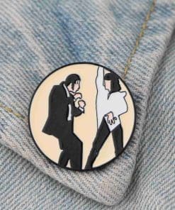 Alternative view of Pulp Fiction 'Grooving Mia & Vincent' Enamel Pin