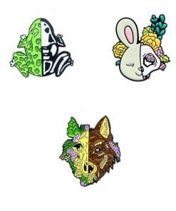 Alternative view of Animal Skeleton 'Cute Bunny' Enamel Pin