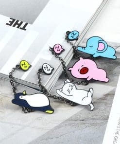 Alternative view of Chain 'Sleeping White Cat Zzz' Enamel Pin