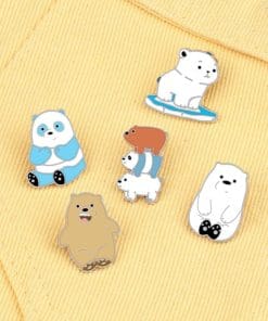 Alternative view of 3 Little Pile Bears Enamel Pin