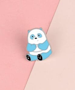 Alternative view of Cute Blue Sitting Bear Enamel Pin