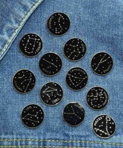 Alternative view of Zodiac Sign Horoscope 'Pisces Constellation' Enamel Pin