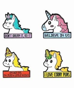 Alternative view of Unicorn Meme 'I'm Not Fat...' Enamel Pin