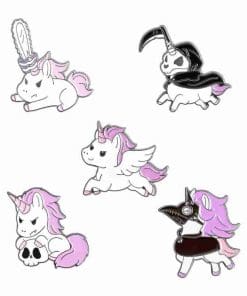 Alternative view of Scary Unicorn 'Skull' Enamel Pin