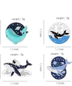 Alternative view of Humpback Whale 'Save The Ocean' Enamel Pin
