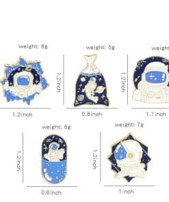 Alternative view of Astronaut 'Hello Universe' Enamel Pin