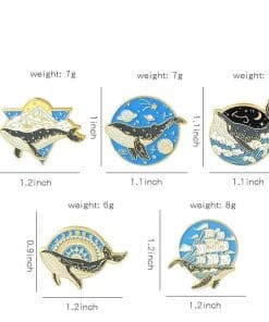 Alternative view of Humpback Whale 'Waves and Constellation' Enamel Pin