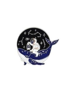 Outer Space 'Astronaut Ride Humpback Whale ' Enamel Pin