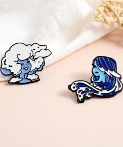 Alternative view of Natural Element Creature 'Cloud' Enamel Pin