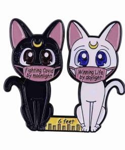 Sailor Moon 'Luna & Artemis | 6 Feet Social Distancing' Enamel Pin