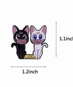 Alternative view of Sailor Moon 'Luna & Artemis | 6 Feet Social Distancing' Enamel Pin