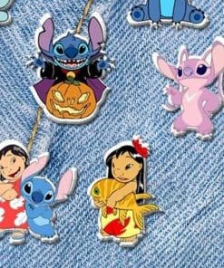 Alternative view of Lilo and Stitch 'Lilo Hugging Fish' Enamel Pin
