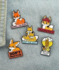 Cute Fox 'Don't Talk To Me' Enamel Pin - Image 3