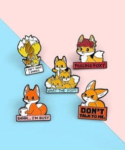Cute Fox 'Don't Talk To Me' Enamel Pin - Image 4
