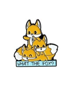 Cute Foxes 'What The Fox' Enamel Pin