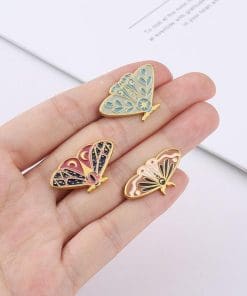 Alternative view of Blue Petals Moth Enamel Pin