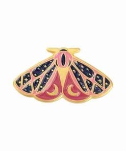 Pink Elegance Moth Enamel Pin