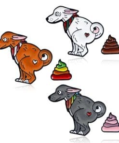 Alternative view of Cute Brown Dog Pooping ver.03 Enamel Pin