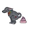 Cute Gray Dog Pooping ver.01 Enamel Pin