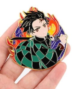 Alternative view of Demon Slayer 'Flaming Tanjiro Kamado' Enamel Pin