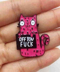 Alternative view of Pink Cat 'Word Board | Off You F*ck' Enamel Pin