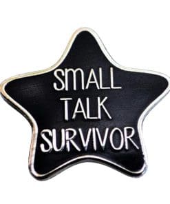 Alternative view of Cute Introvert Meme 'Small Talk Survivor' Enamel Pin