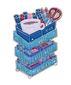Coffee Trolley Cart 'Craft. Caffeinate. Repeat' Enamel Pin