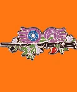 Alternative view of Floral Magic Stick Enamel Pin