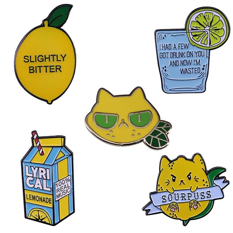 Funny Lemon 'Funky Cat' Enamel Pin - Image 3