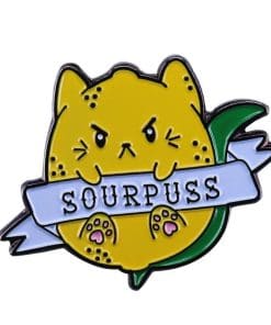 Angry Lemon 'Sourpuss | Cat' Enamel Pin