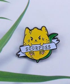 Alternative view of Angry Lemon 'Sourpuss | Cat' Enamel Pin