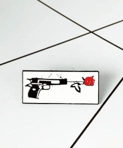 Monochrome 'Gun | Flower Shoot' Enamel Pin