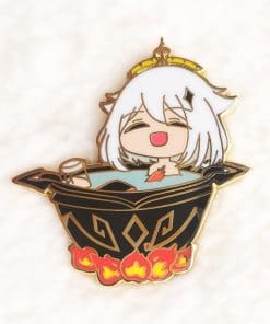 Alternative view of Genshin Impact 'Paimon | Hot Bath' Enamel Pin
