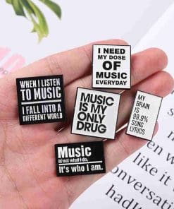 Alternative view of Quotes 'My Brain Is 99.9% Song Lyrics' Enamel Pin