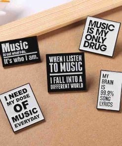 Quotes 'My Brain Is 99.9% Song Lyrics' Enamel Pin - Image 3