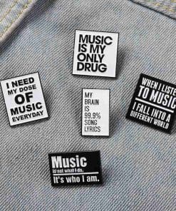 Quotes 'My Brain Is 99.9% Song Lyrics' Enamel Pin - Image 5