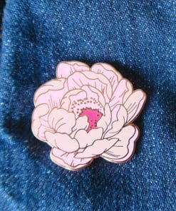 Alternative view of Cute Flower 'Pink Peony' Enamel Pin