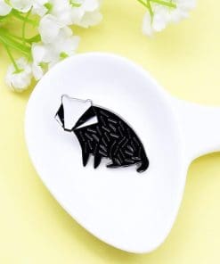 Black Fox Silver Animal Enamel Pin - Image 4