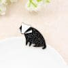 Black Fox Silver Animal Enamel Pin
