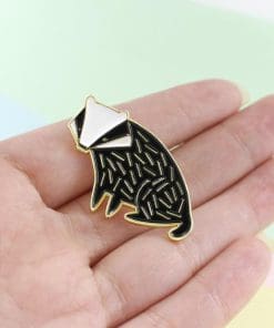 Alternative view of Black Fox Gold Animal Enamel Pin