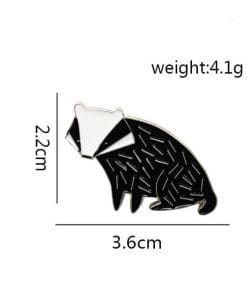 Black Fox Silver Animal Enamel Pin - Image 5