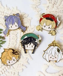 Alternative view of Genshin Impact 'Paimon Chibi Head' Enamel Pin
