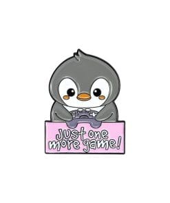 Funny Penguin 'Just One More Game' Enamel Pin