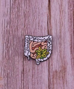 Alternative view of Flower Intestine 'Trust Your Gut' Enamel Pin
