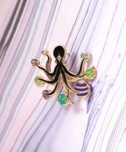 Octopus '8 Planets' Enamel Pin