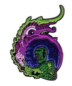 Green Alien 'Monster Hole' Enamel Pin