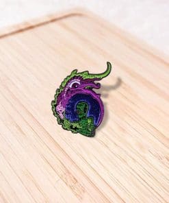 Alternative view of Green Alien 'Monster Hole' Enamel Pin