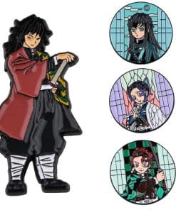Alternative view of Demon Slayer 'Tanjiro Kamado Portrait' Enamel Pin