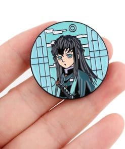 Alternative view of Demon Slayer 'Muichiro Tokito Portrait' Enamel Pin